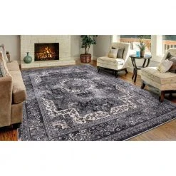 Angora Anthracite 8 ft. x 10 ft. Medallion Area Rug by Home Decorators Collection 17 Angora Anthracite 8 ft. x 10 ft. Medallion Area Rug by Home Decorators Collection -Floorzy Sales Shop anthracite home decorators collection area rugs 27337 4f 1000