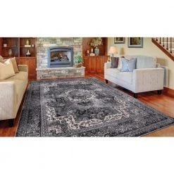 Angora Anthracite 8 ft. x 10 ft. Medallion Area Rug by Home Decorators Collection 16 Angora Anthracite 8 ft. x 10 ft. Medallion Area Rug by Home Decorators Collection -Floorzy Sales Shop anthracite home decorators collection area rugs 27337 c3 1000