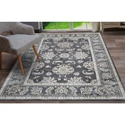 Carlisle Anthracite 5 ft. x 6 ft. 8 in. Area Rug by Home Decorators Collection -Floorzy Sales Shop anthracite home decorators collection area rugs 39045 1f 1000