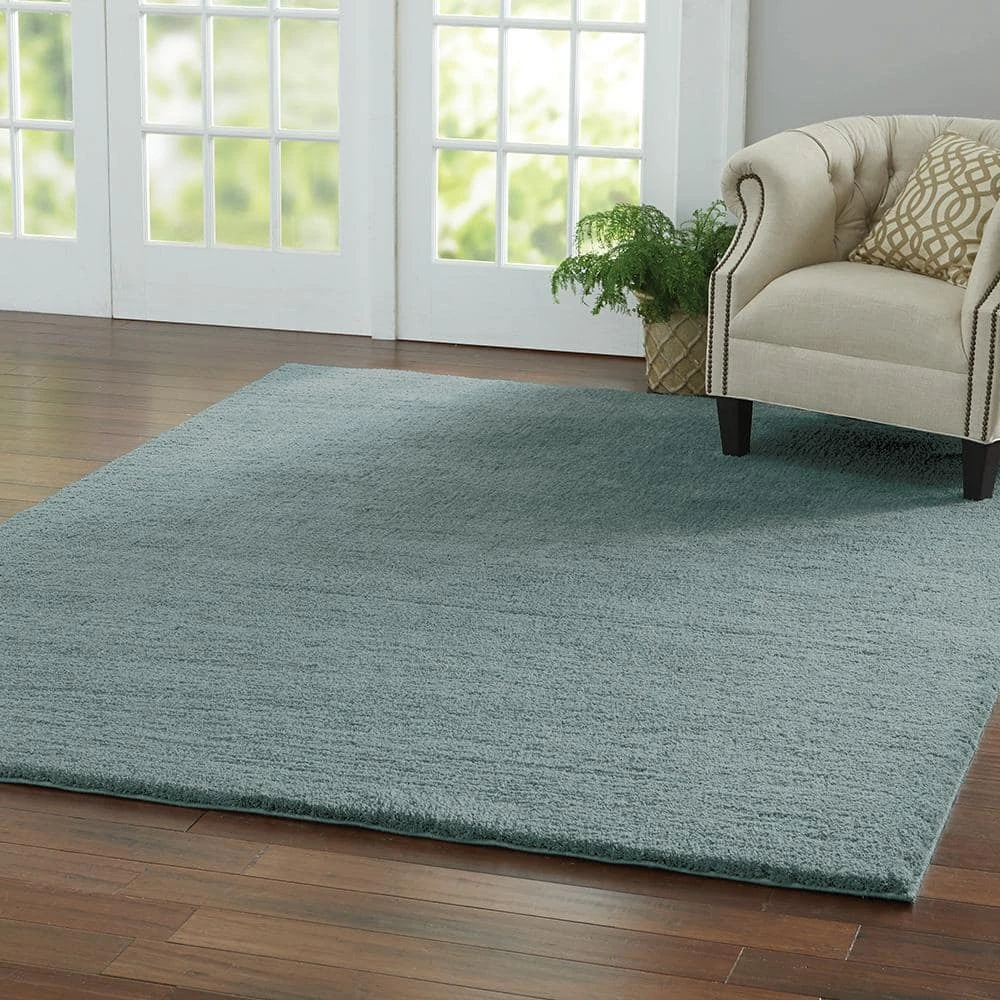 Ethereal Shag Aqua Sea 10 ft. x 13 ft. Indoor Area Rug by Home Decorators Collection 2 Ethereal Shag Aqua Sea 10 ft. x 13 ft. Indoor Area Rug by Home Decorators Collection - Image 2