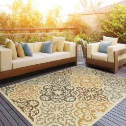 Sumba Beige 4 ft. x 6 ft. Indoor/Outdoor Area Rug by Home Decorators Collection -Floorzy Sales Shop beige home decorators collection outdoor rugs 1359620420 fa 1000