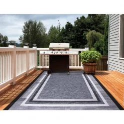 Eternity Black 8 ft. x 10 ft. Indoor/Outdoor Area Rug by Home Decorators Collection -Floorzy Sales Shop black home decorators collection outdoor rugs 19447 4f 1000