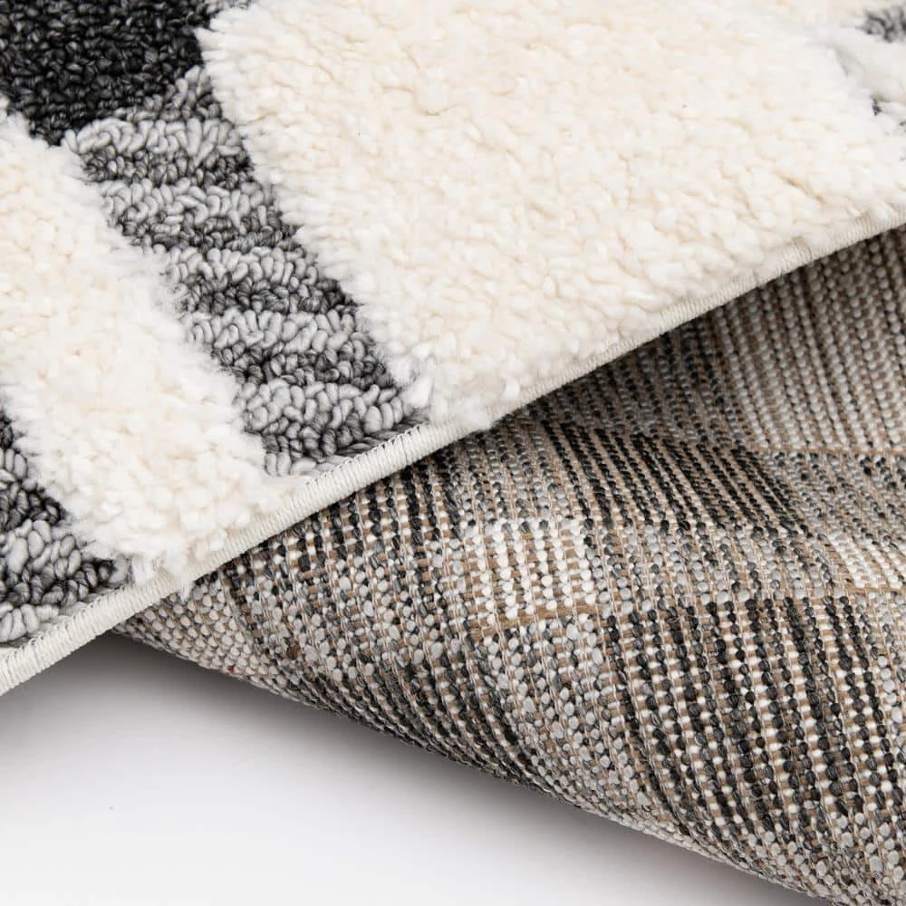 Newburry Black and White 2 ft. x 4 ft. Menswear Polypropylene Area Rug by Home Decorators Collection 4 Newburry Black and White 2 ft. x 4 ft. Menswear Polypropylene Area Rug by Home Decorators Collection - Image 4