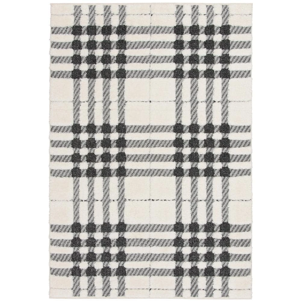 Newburry Black and White 2 ft. x 4 ft. Menswear Polypropylene Area Rug by Home Decorators Collection 1 Newburry Black and White 2 ft. x 4 ft. Menswear Polypropylene Area Rug by Home Decorators Collection