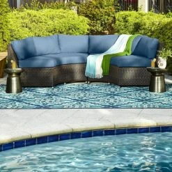 Bayview Blue/Aqua 5 ft 3 in x 7 ft 6 in Outdoor Area Rug by Home Decorators Collection -Floorzy Sales Shop blue aqua home decorators collection outdoor rugs 9526220310 1f 1000