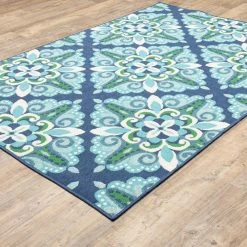 Bayview Blue/Aqua 5 ft 3 in x 7 ft 6 in Outdoor Area Rug by Home Decorators Collection -Floorzy Sales Shop blue aqua home decorators collection outdoor rugs 9526220310 40 1000