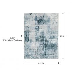 Harmony Machine Washable Blue 7 ft. 6 in. x 10 ft. Abstract Polyester Indoor Area Rug by Home Decorators Collection -Floorzy Sales Shop blue home decorators collection area rugs 592463 76 1000