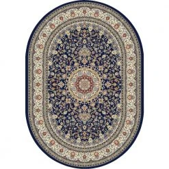 Nicholson Blue/Ivory 7 ft. x 10 ft. Oval Indoor Area Rug by Home Decorators Collection