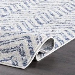 Rosanne Geometric Herringbone Blue 8 ft. x 10 ft. Area Rug by Home Decorators Collection -Floorzy Sales Shop blue home decorators collection area rugs rzbd94a 8010 1f 1000