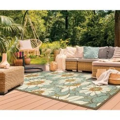 Jubilee Blue White 7 ft. x 10 ft. Indoor/Outdoor Area Rug by Home Decorators Collection -Floorzy Sales Shop blue home decorators collection outdoor rugs 0564230310 31 1000