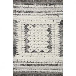 Jerome CHARCOAL / IVORY 3 ft. 11 in. x 5 ft. 7 in. Abstract Polypropylene/Polyester Area Rug by Home Decorators Collection