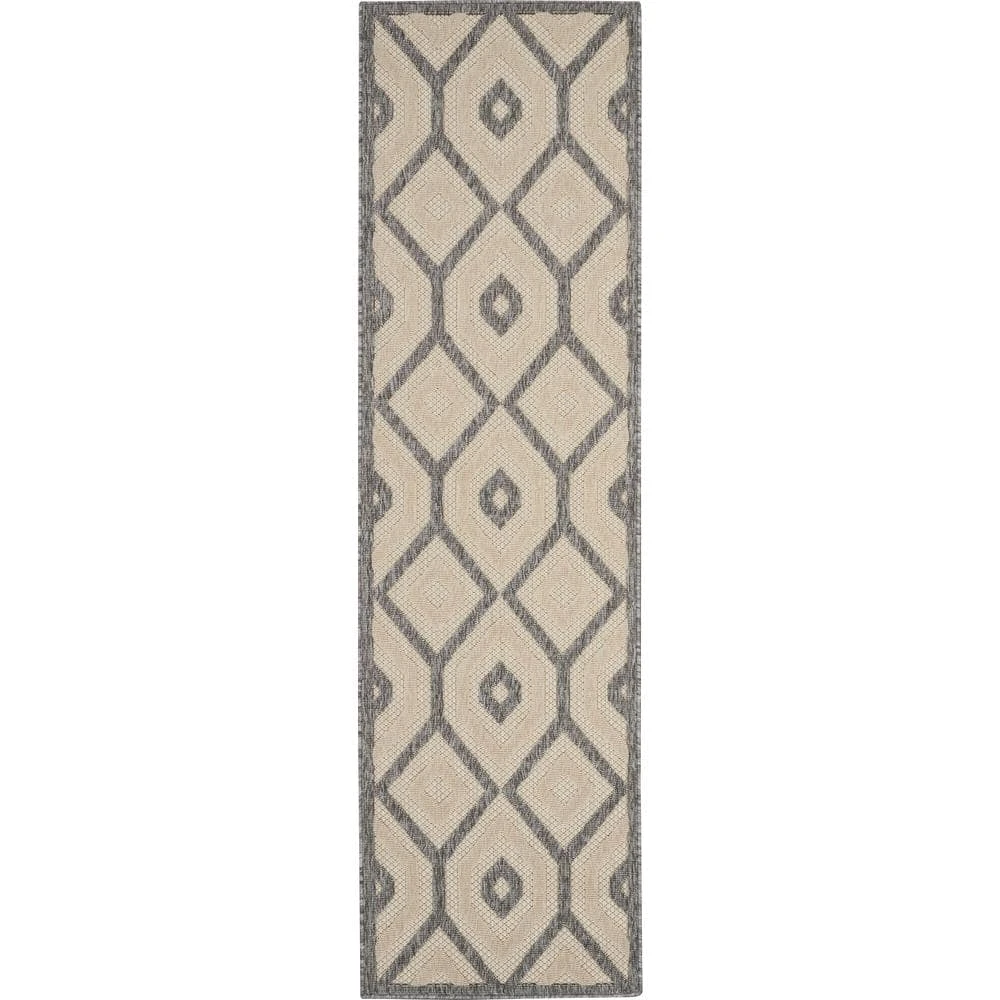 Palamos Cream 2 ft. x 10 ft. Geometric Contemporary Indoor/Outdoor Runner Rug by Home Decorators Collection 1 Palamos Cream 2 ft. x 10 ft. Geometric Contemporary Indoor/Outdoor Runner Rug by Home Decorators Collection