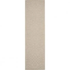 Palamos Cream 2 ft. x 8 ft. Geometric Contemporary Indoor/Outdoor Runner Rug by Home Decorators Collection