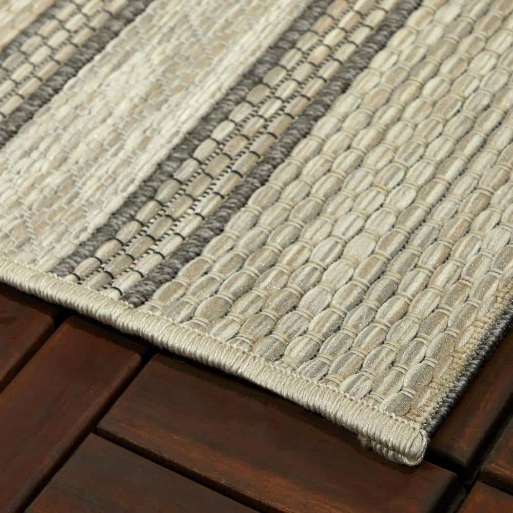 Traverse Gray 8 ft. x 10 ft. Trellis Polypropylene Area Rug by Home Decorators Collection 4 Traverse Gray 8 ft. x 10 ft. Trellis Polypropylene Area Rug by Home Decorators Collection - Image 4