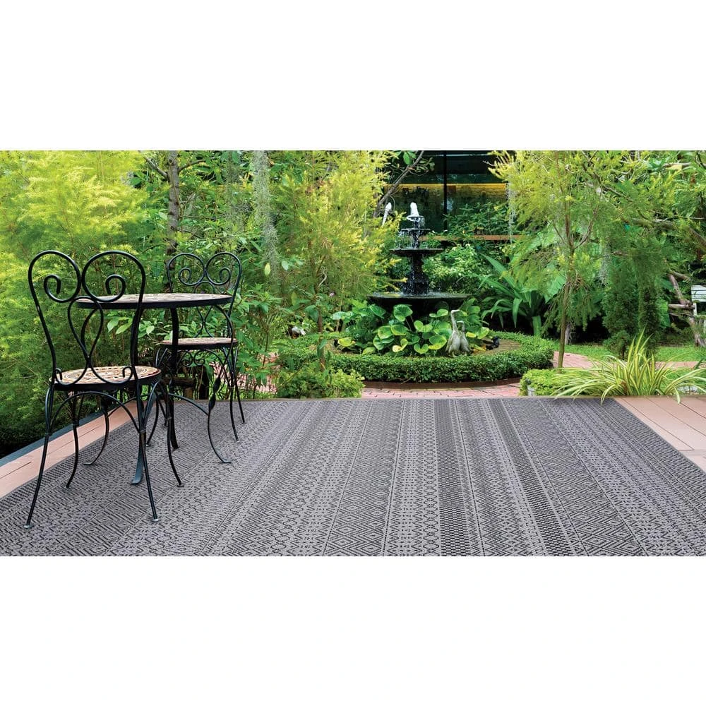 Rhapsody Gray 8 ft. x 10 ft. Indoor/Outdoor Area Rug by Home Decorators Collection 7 Rhapsody Gray 8 ft. x 10 ft. Indoor/Outdoor Area Rug by Home Decorators Collection - Image 7