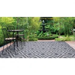 Samba Square Gray 8 ft. x 10 ft. Indoor/Outdoor Area Rug by Home Decorators Collection -Floorzy Sales Shop gray home decorators collection outdoor rugs 32467 1f 1000