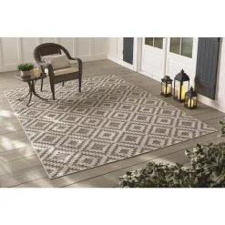 Samba Square Gray 8 ft. x 10 ft. Indoor/Outdoor Area Rug by Home Decorators Collection -Floorzy Sales Shop gray home decorators collection outdoor rugs 32467 31 1000