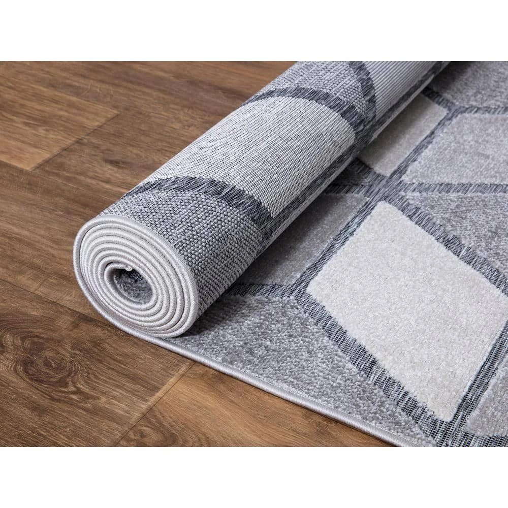 Kaleidoscope Gray 8 ft. x 10 ft. Indoor/Outdoor Area Rug by Home Decorators Collection 2 Kaleidoscope Gray 8 ft. x 10 ft. Indoor/Outdoor Area Rug by Home Decorators Collection - Image 2