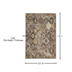 Patchwork Gray 5 ft. x 7 ft. Medallion Area Rug by Home Decorators Collection -Floorzy Sales Shop grey home decorators collection area rugs 575939 76 1000