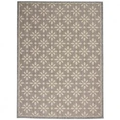 Palamos Grey 5 ft. x 7 ft. Geometric Contemporary Indoor/Outdoor Area Rug by Home Decorators Collection