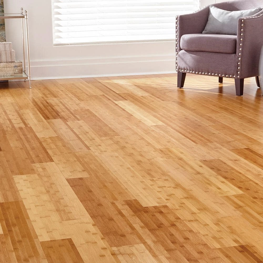 Horizontal Toast 3/8 in. T x 5 in. W x 38.59 in. L Engineered Click Bamboo Flooring by Home Decorators Collection 2 Horizontal Toast 3/8 in. T x 5 in. W x 38.59 in. L Engineered Click Bamboo Flooring by Home Decorators Collection - Image 2