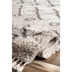 Transitional Kristi Shag Ivory 10 ft. x 14 ft. Indoor Area Rug by Home Decorators Collection -Floorzy Sales Shop ivory home decorators collection area rugs kkel02a 10014 4f 1000