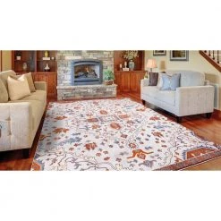 Talya Ivory/Red 8 ft. x 10 ft. Medallion Area Rug by Home Decorators Collection -Floorzy Sales Shop ivory red home decorators collection area rugs 54027 77 1000