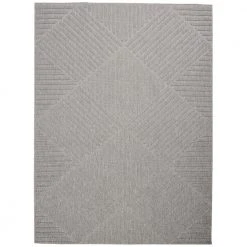 Palamos Light Grey 4 ft. x 6 ft. Geometric Contemporary Indoor/Outdoor Area Rug by Home Decorators Collection