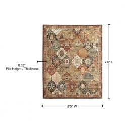 Patchwork Multi 5 ft. x 7 ft. Medallion Area Rug by Home Decorators Collection -Floorzy Sales Shop multi home decorators collection area rugs 550011 76 1000