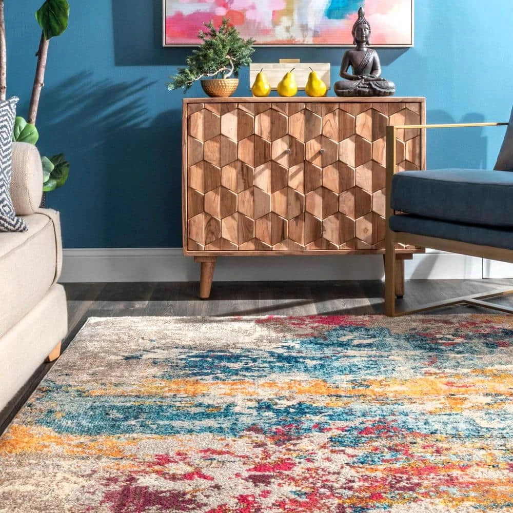 Modern Monet Multi 9 ft. x 12 ft. Area Rug by Home Decorators Collection 2 Modern Monet Multi 9 ft. x 12 ft. Area Rug by Home Decorators Collection - Image 2