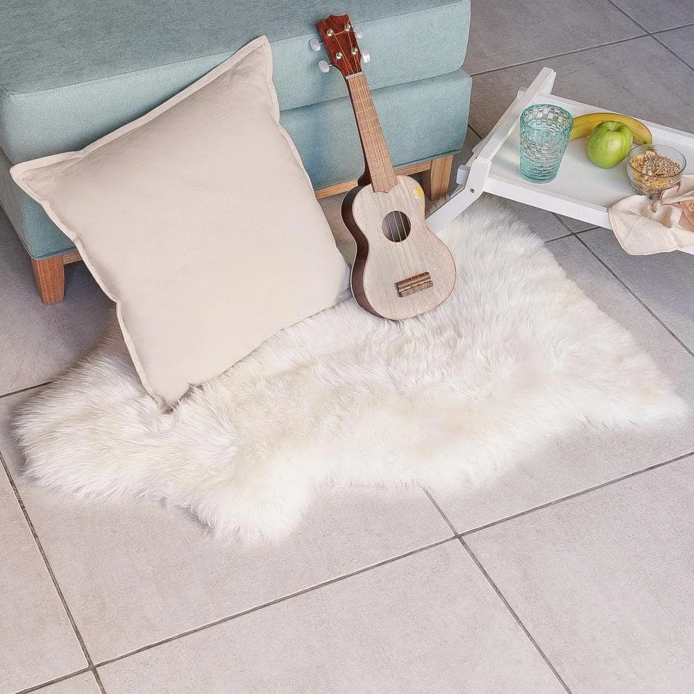Unshorn Sheepskin White 2 ft. x 3 ft. Animal Shape Area Rug by Home Decorators Collection 2 Unshorn Sheepskin White 2 ft. x 3 ft. Animal Shape Area Rug by Home Decorators Collection - Image 2