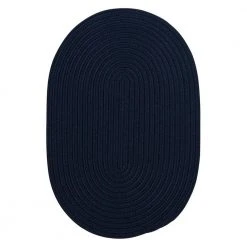 Trends Navy 8 ft. x 11 ft. Oval Braided Area Rug by Home Decorators Collection