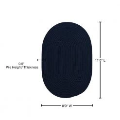 Trends Navy 8 ft. x 11 ft. Oval Braided Area Rug by Home Decorators Collection -Floorzy Sales Shop navy home decorators collection area rugs br52r096x132 76 1000