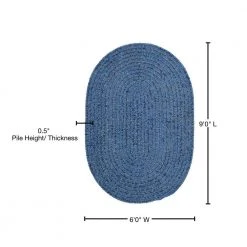 Dover Chenille Petal Blue 6 ft. x 9 ft. Oval Braided Area Rug by Home Decorators Collection -Floorzy Sales Shop petal blue home decorators collection area rugs 3354125310 76 1000