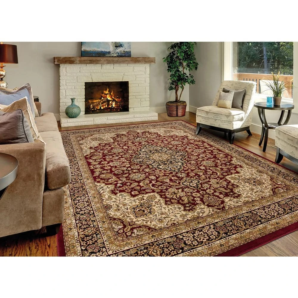 Silk Road Red 8 ft. x 10 ft. Medallion Area Rug by Home Decorators Collection 7 Silk Road Red 8 ft. x 10 ft. Medallion Area Rug by Home Decorators Collection - Image 7