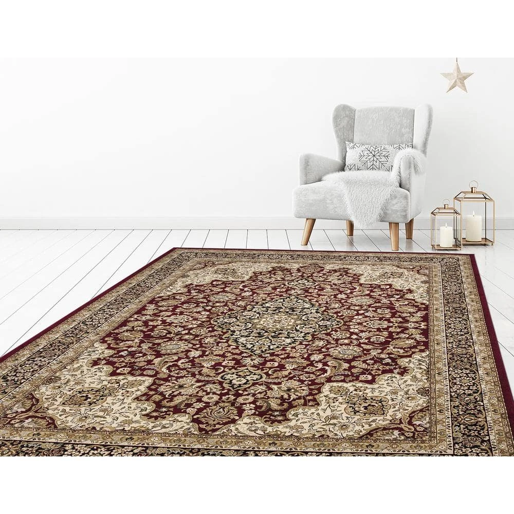 Silk Road Red 8 ft. x 10 ft. Medallion Area Rug by Home Decorators Collection 6 Silk Road Red 8 ft. x 10 ft. Medallion Area Rug by Home Decorators Collection - Image 6