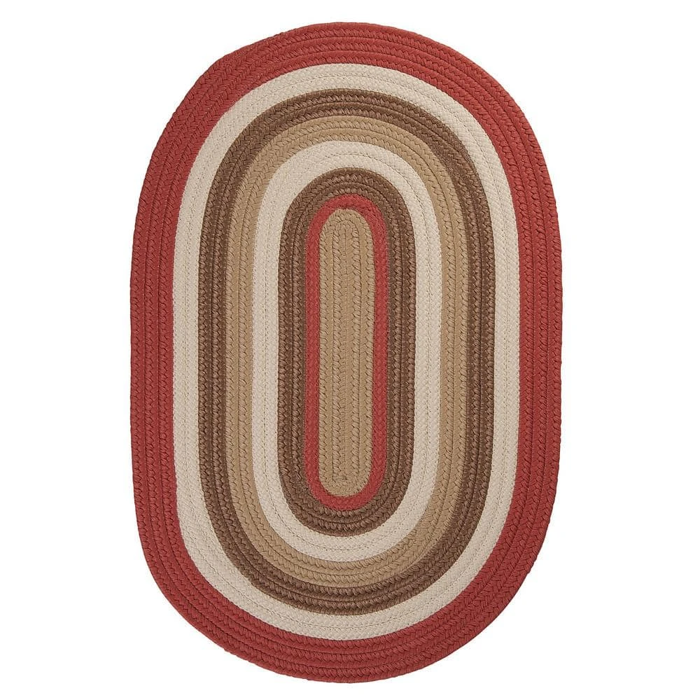 Frontier 5 ft. x 8 ft. Red Braided Oval Area Rug by Home Decorators Collection 1 Frontier 5 ft. x 8 ft. Red Braided Oval Area Rug by Home Decorators Collection