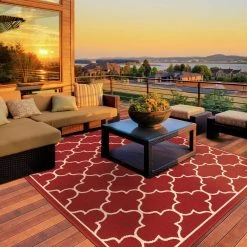 Valley Red 8 ft. x 11 ft. Indoor/Outdoor Area Rug by Home Decorators Collection -Floorzy Sales Shop red home decorators collection outdoor rugs 9525850110 31 1000