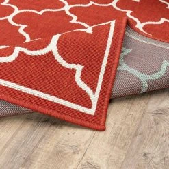 Valley Red 8 ft. x 11 ft. Indoor/Outdoor Area Rug by Home Decorators Collection -Floorzy Sales Shop red home decorators collection outdoor rugs 9525850110 c3 1000