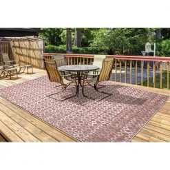 Ikat Rust 5 ft. x 7 ft. Indoor/Outdoor Area Rug by Home Decorators Collection -Floorzy Sales Shop rust home decorators collection outdoor rugs 87305 76 1000