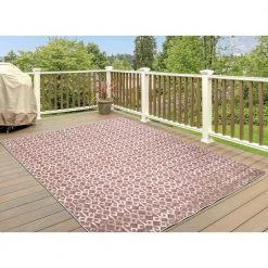 Ikat Rust 5 ft. x 7 ft. Indoor/Outdoor Area Rug by Home Decorators Collection -Floorzy Sales Shop rust home decorators collection outdoor rugs 87305 fa 1000
