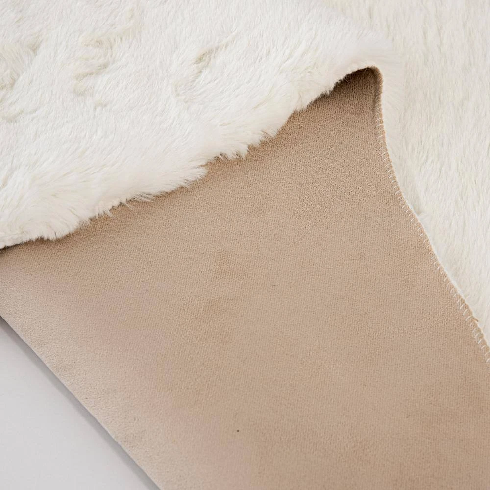 Piper Snow 3 ft. x 5 ft. Sheepskin Solid Polyester Area Rug by Home Decorators Collection 4 Piper Snow 3 ft. x 5 ft. Sheepskin Solid Polyester Area Rug by Home Decorators Collection - Image 4