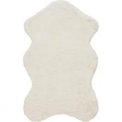 Piper Snow 3 ft. x 5 ft. Sheepskin Solid Polyester Area Rug by Home Decorators Collection