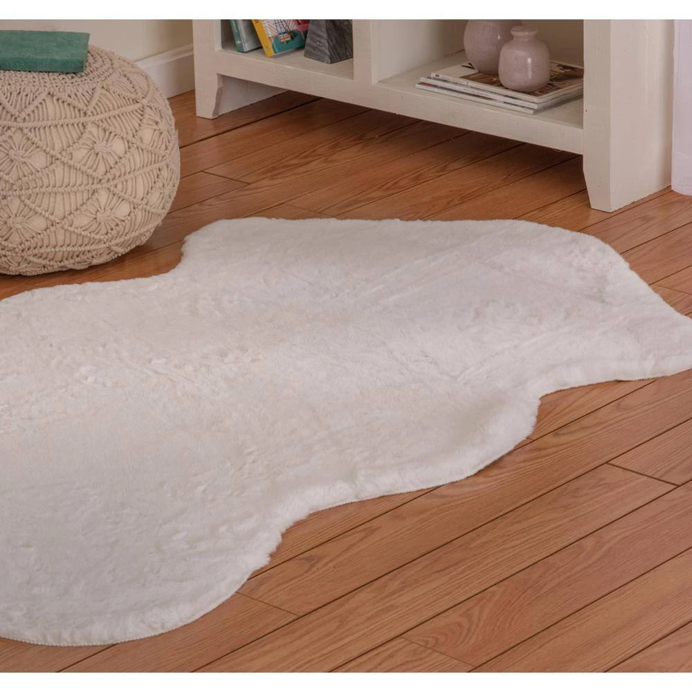 Piper Snow 3 ft. x 5 ft. Sheepskin Solid Polyester Area Rug by Home Decorators Collection 2 Piper Snow 3 ft. x 5 ft. Sheepskin Solid Polyester Area Rug by Home Decorators Collection - Image 2