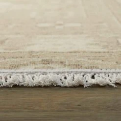 Decklyn Taupe 5 ft. x 7 ft. Oriental Fringe Area Rug by Home Decorators Collection -Floorzy Sales Shop taupe home decorators collection area rugs 3103439 1f 1000