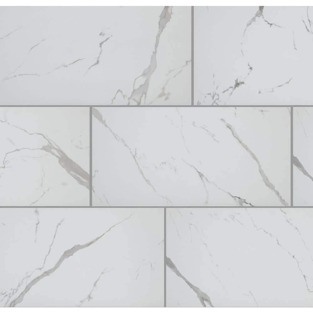 Carrara Matte Rectified 12 in. x 24 in. Porcelain Floor and Wall Tile (13.3 sq. ft. /case) by Home Decorators Collection 1 Carrara Matte Rectified 12 in. x 24 in. Porcelain Floor and Wall Tile (13.3 sq. ft. /case) by Home Decorators Collection